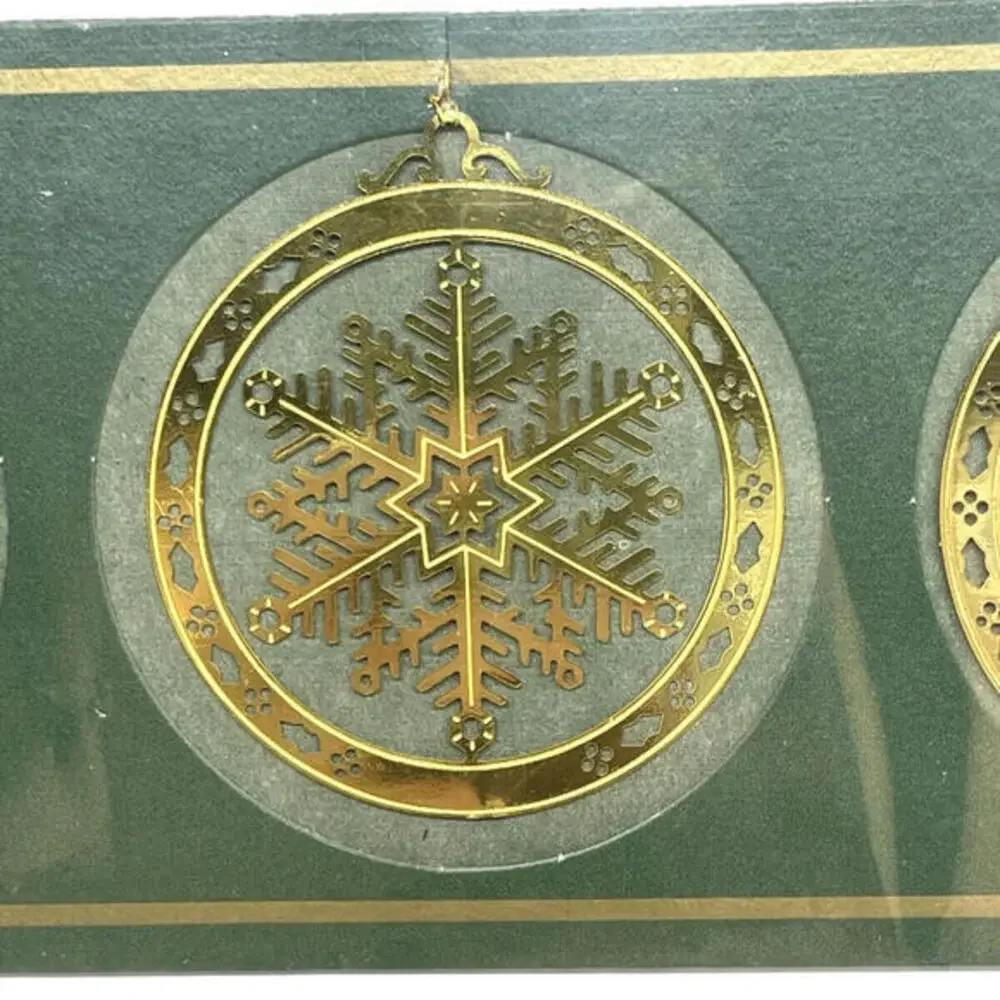 Readers Digest Brass Christmas Ornaments Set of 3‎ Vintage 1991 NEW